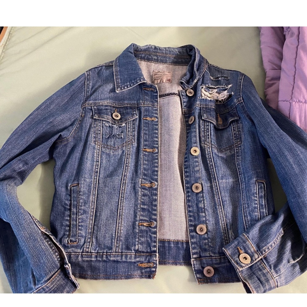 Ripped jean jacket